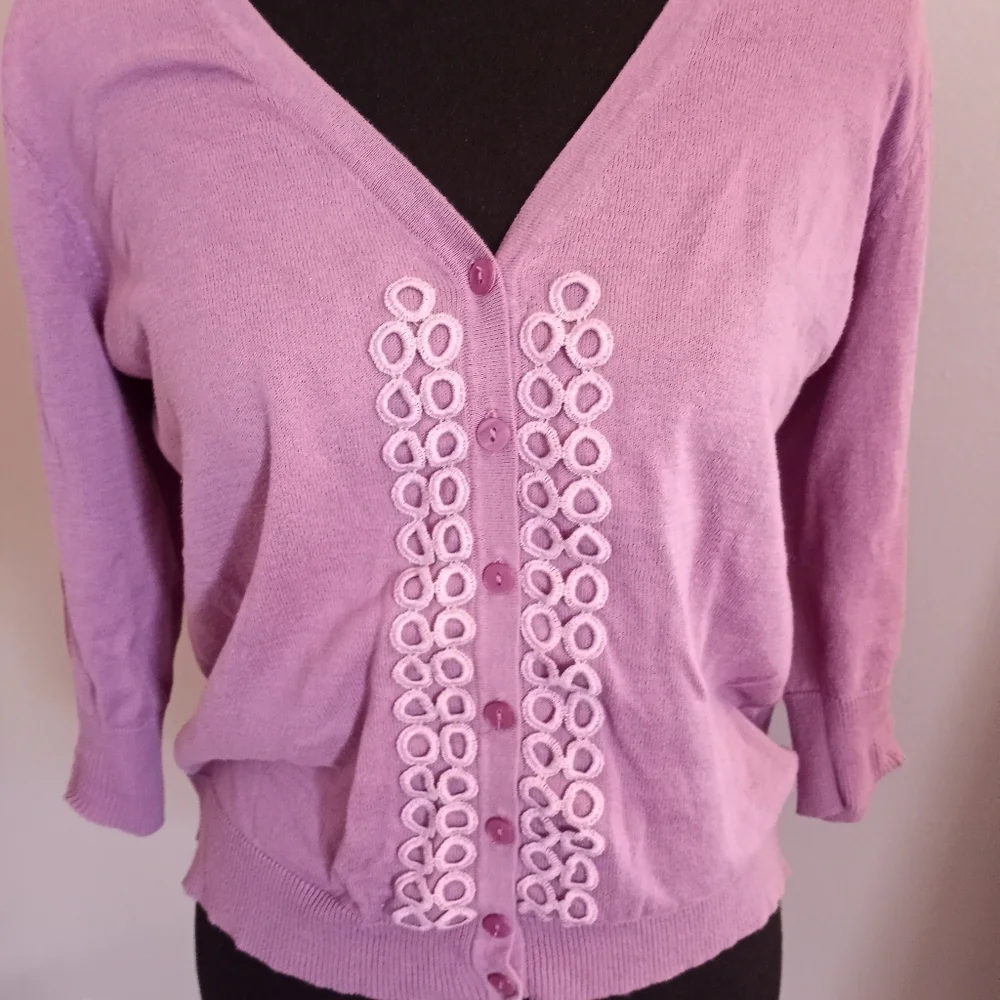 Merona,LG LAVENDER, short sleeve sweater - Picture 1 of 3